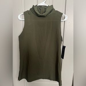 French Connection - Olive Green Mock Neck Sleeveless Blouse - Sz S - NWT